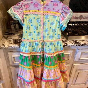 CeliaB Ursula Dress Cotton Tiered Puff Sleeves Size XS